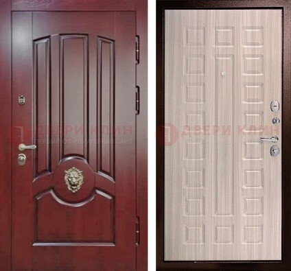 Темно-красная входная дверь с виноритом ДВТ-234 в Ярославле