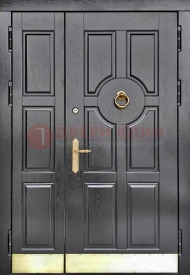 Черная металическая дверь с виноритом для дома ДВТ-241 в Ярославле