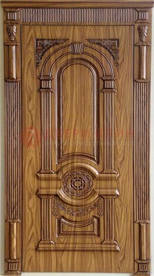 Коричневая металлическая дверь с виноритом ДВТ-61 в Краснодаре