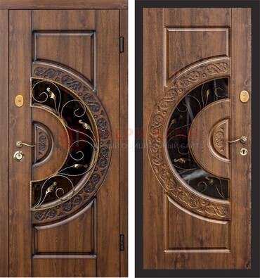 Металлическая дверь с виноритом и панелью Золотой Дуб ДВТ-71 в Ярославле