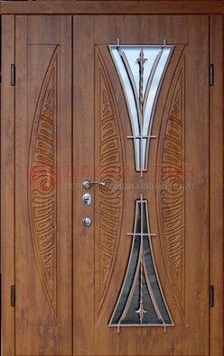 Входная классическая дверь с терморазрывом и коричневым МДФ ДВТ-76 в Ярославле