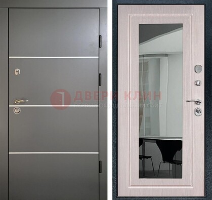Черная металлическая дверь с зеркалом ДЗ-12 в Ярославле