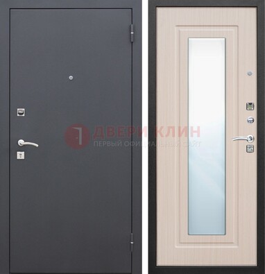 Черная входная дверь с зеркалом МДФ внутри ДЗ-31 в Ярославле