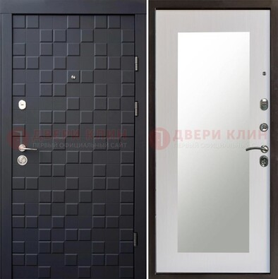 Черная стальная дверь МДФ и зеркалом ДЗ-50 в Ярославле